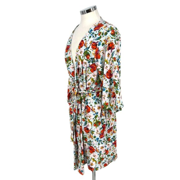 Vera Bradley Sea Air Floral Knit Robe Blue Multicolor Size Small/Medium - Picture 6 of 12